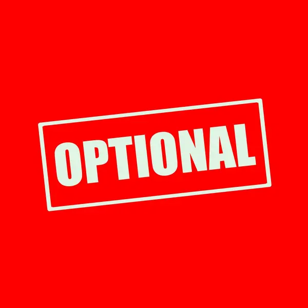 Optional weiße Aufschrift auf rechteckigem rotem Hintergrund — Stockfoto