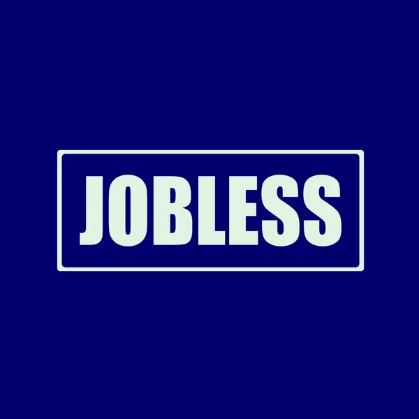 Jobless branco redação no retângulo azul-preto fundo — Fotografia de Stock