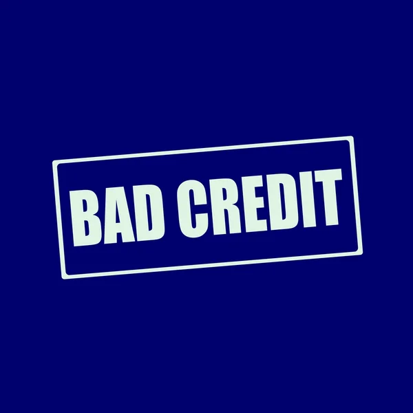 bad credit white wording on rectangle blue-black background