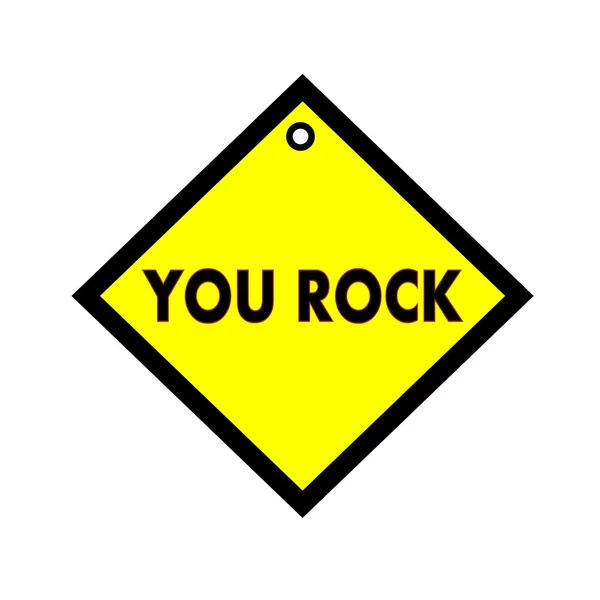 YOU ROCK dicitura nera su sfondo giallo quadrato — Foto Stock