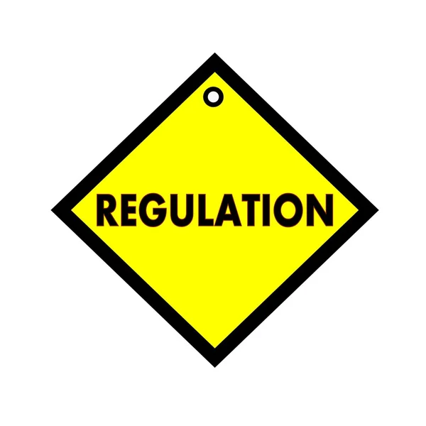 Regulation black wording on quadrate yellow background — Stock Photo, Image