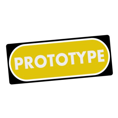 prototip beyaz açıklamalarıyla sarı arka plan siyah çerçeve