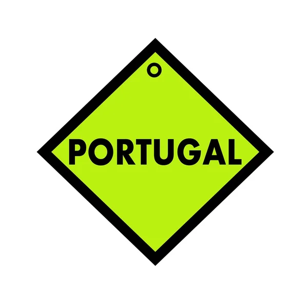 PORTUGAL black wording on quadrate green background — Stock Photo, Image