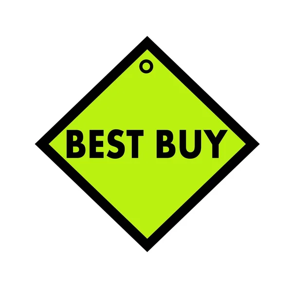 Best buy black wording on quadrate green background — Stock Photo, Image