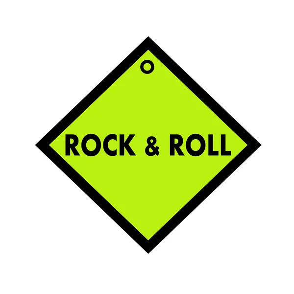 Rock and roll noir libellé sur fond vert quadrate — Photo