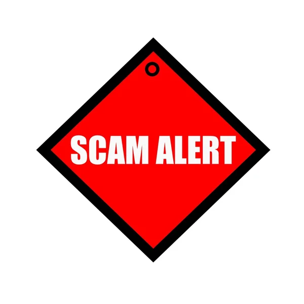 SCAM alert black wording on quadrate red background — Stock Photo, Image