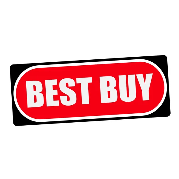Best buy white wording on red background  black frame — Stock Photo, Image