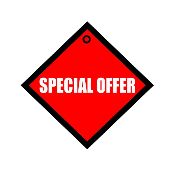 Special offer black wording on quadrate red background — Stock Photo, Image