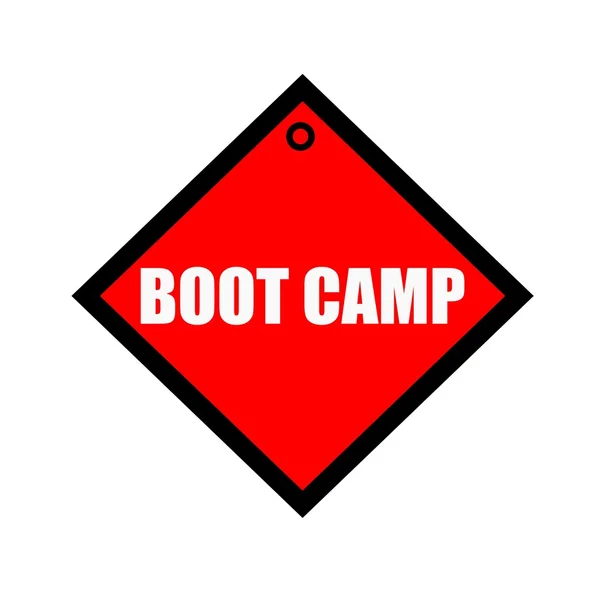 Boot camp testo nero su sfondo rosso quadrato — Foto Stock