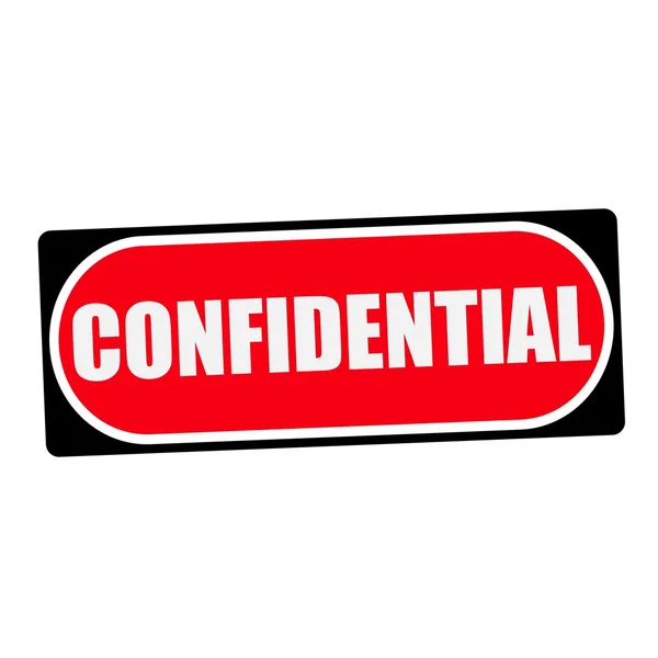 Confidential white wording on red background  black frame — Stock Photo, Image