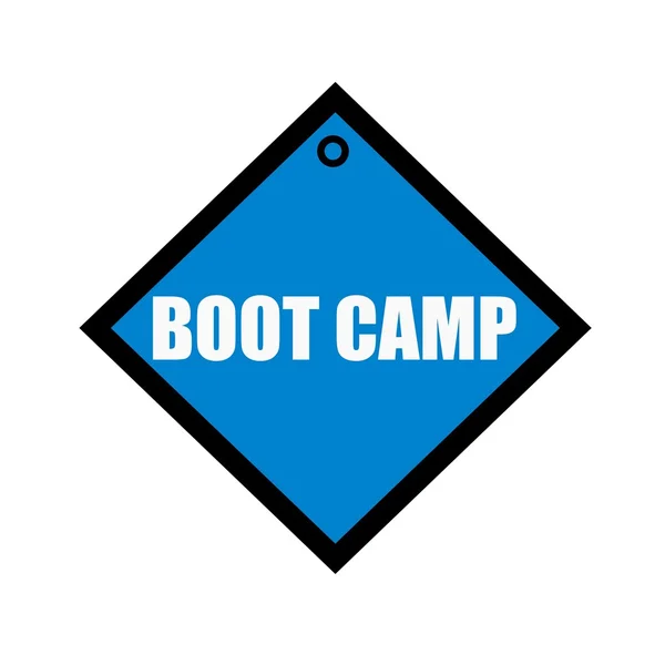 Boot camp testo bianco su sfondo blu quadrato — Foto Stock