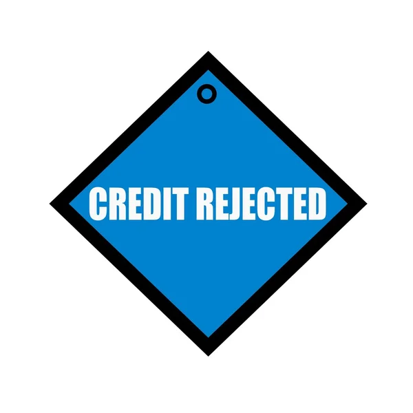 Crédito rechazado texto blanco sobre fondo azul cuadrático —  Fotos de Stock