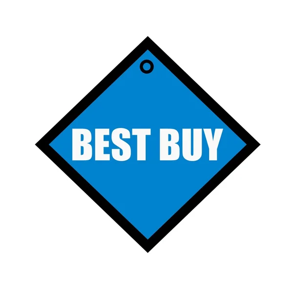 Best buy white wording on quadrate blue background — Stock Photo, Image