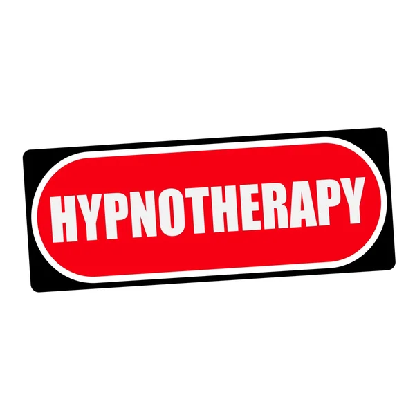 HYPNOTHERAPY white wording on red background  black frame — Stock Photo, Image