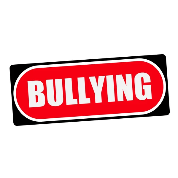 BULLYING white wording on red background  black frame — Stock Photo, Image