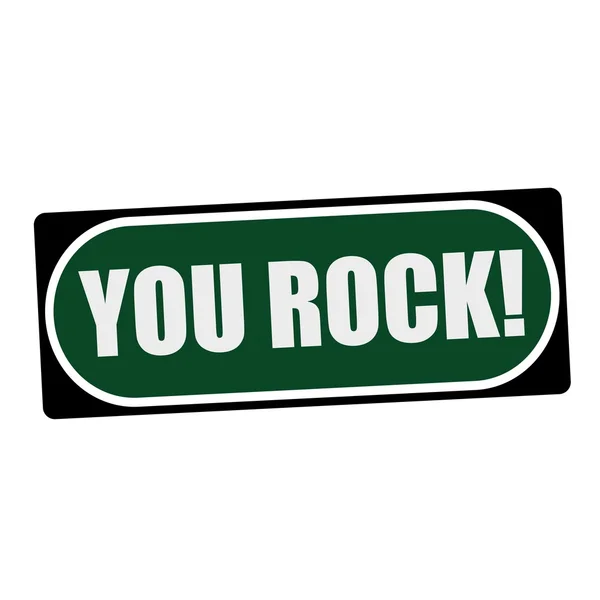 YOU ROCK testo bianco su sfondo verde cornice nera — Foto Stock