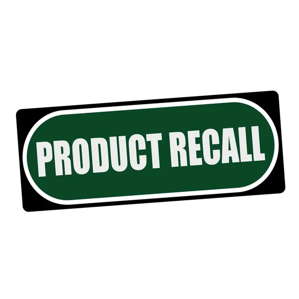 PRODUCT RECALL white wording on green background  black frame — Stock Photo, Image