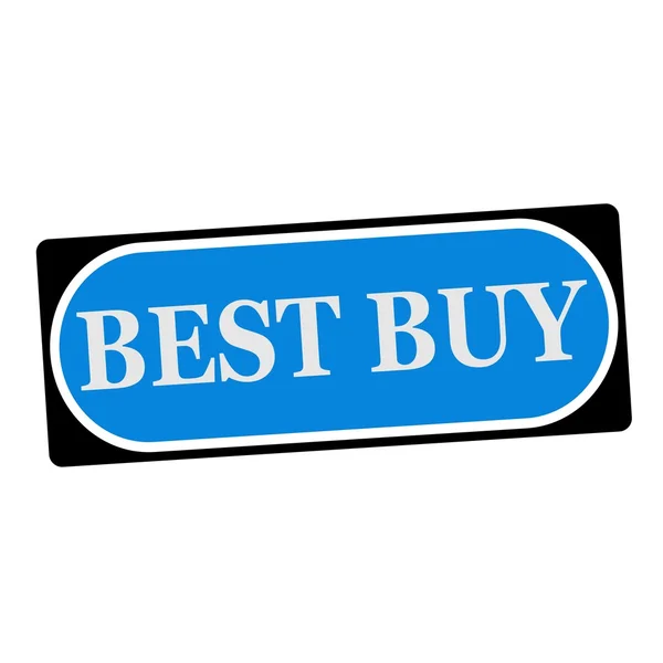 Best buy white wording on blue background  black frame — Stock Photo, Image
