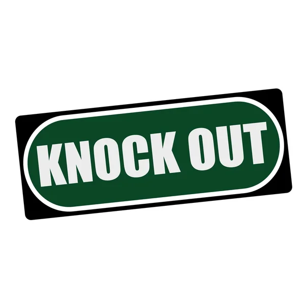 KNOCK OUT branco redação no fundo verde quadro preto — Fotografia de Stock