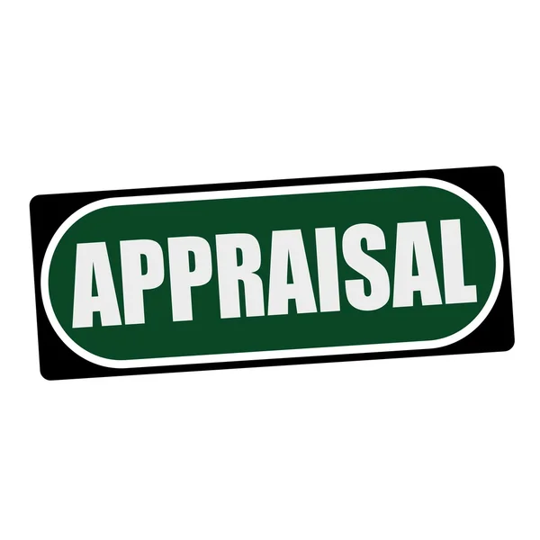 APPRAISAL white wording on green background  black frame — Stock Photo, Image