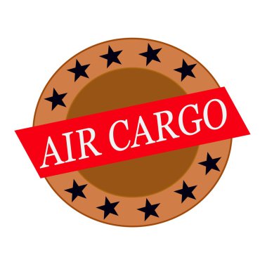 Hava Kargo beyaz açıklamalarıyla kırmızı dikdörtgen ve daire kahverengi yıldız