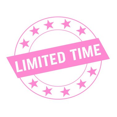 Sınırlı bir süre beyaz daire ve pembe dikdörtgen pembe yıldız ifadeler