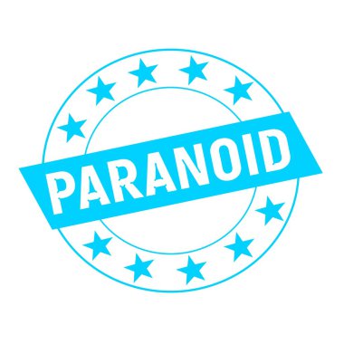 Paranoyak beyaz mavi dikdörtgen ve daire mavi yıldız ifadeler