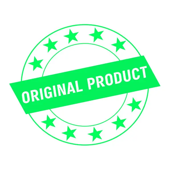 Produto original branco formulação em verde Retângulo e círculo estrelas verdes — Fotografia de Stock
