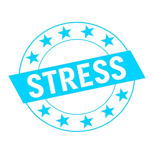 Stress white wording on blue Rectangle and Circle blue stars — Stock Photo, Image