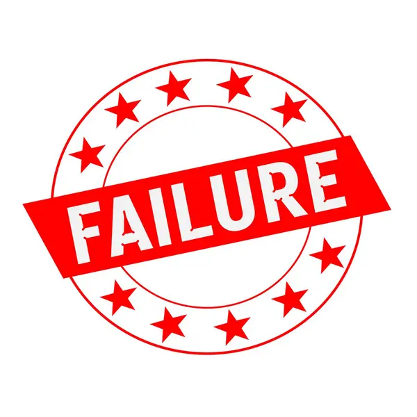 Failure white wording on red Rectangle and Circle red stars — Stock Photo, Image