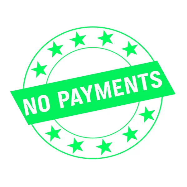 No payment white wording on green Rectangle and Circle green stars — Stock Photo, Image