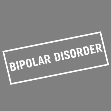 Bipolar bozukluk beyaz açıklamalarıyla dikdörtgen gri arka plan