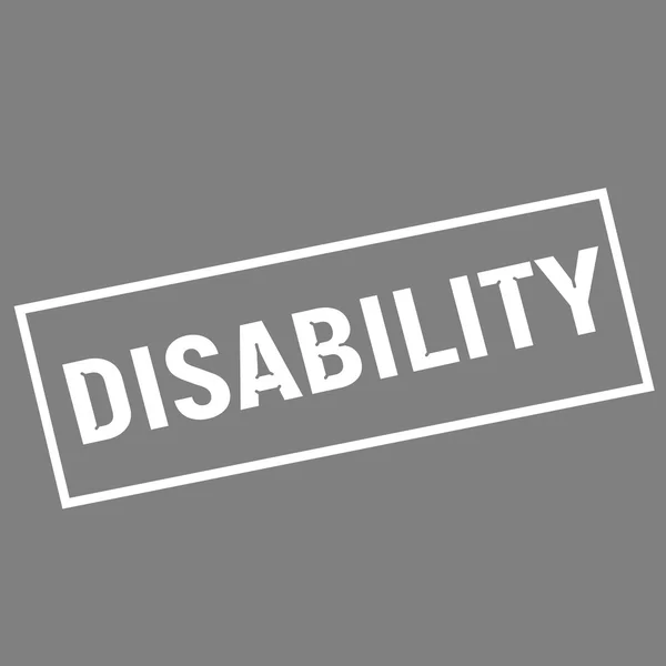 Διατύπωση αναπηρία λευκό σε φόντο γκρι ορθογώνιο — Φωτογραφία Αρχείου
