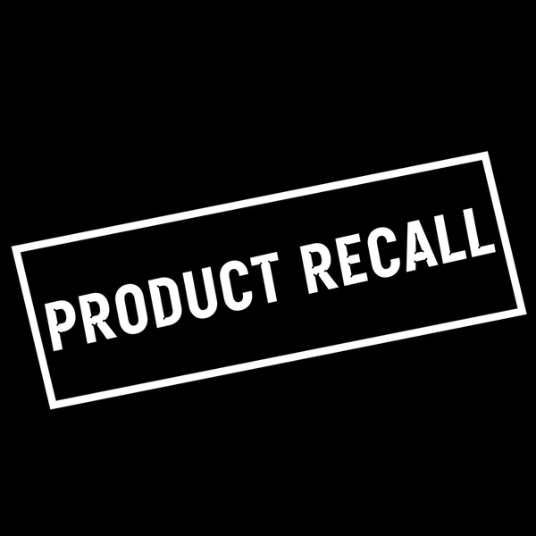 Product Recall witte formulering op rechthoek zwarte achtergrond — Stockfoto