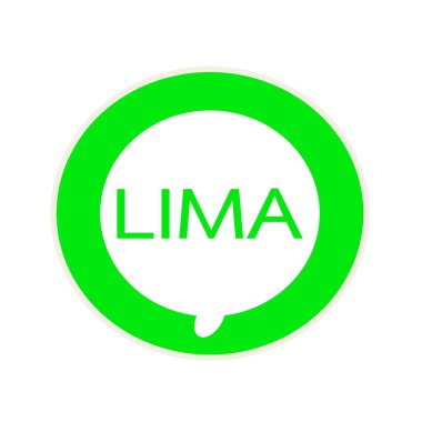 Lima yeşil açıklamalarıyla dairesel beyaz konuşma balonu