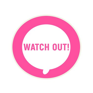 Dairesel beyaz konuşma balonu pembe açıklamalarıyla dikkat