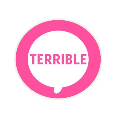 Korkunç pembe açıklamalarıyla dairesel beyaz konuşma balonu