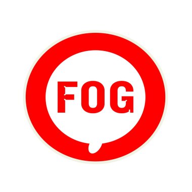 Kırmızı Sis açıklamalarıyla dairesel beyaz konuşma balonu