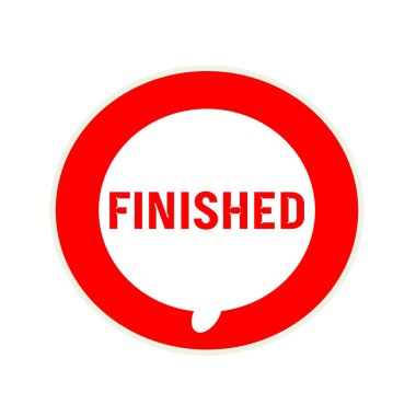 Dairesel beyaz konuşma balonu kırmızı açıklamalarıyla bitirmek