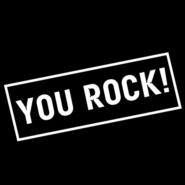 YOU ROCK dicitura bianca su sfondo nero rettangolo — Foto Stock