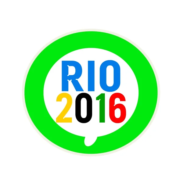 Rio 2016 colores de texto en la burbuja de habla blanca circular — Foto de Stock