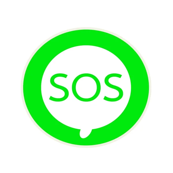 SOS verde formulação em circular bolha de fala branca — Fotografia de Stock