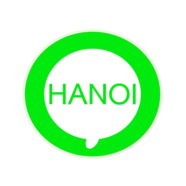 Hanoi redacción verde sobre Burbuja de habla blanca circular — Foto de Stock