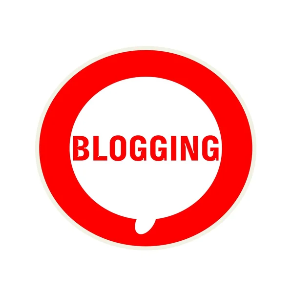 BLOGGING red wording on Circular white speech bubble — Stock Photo, Image