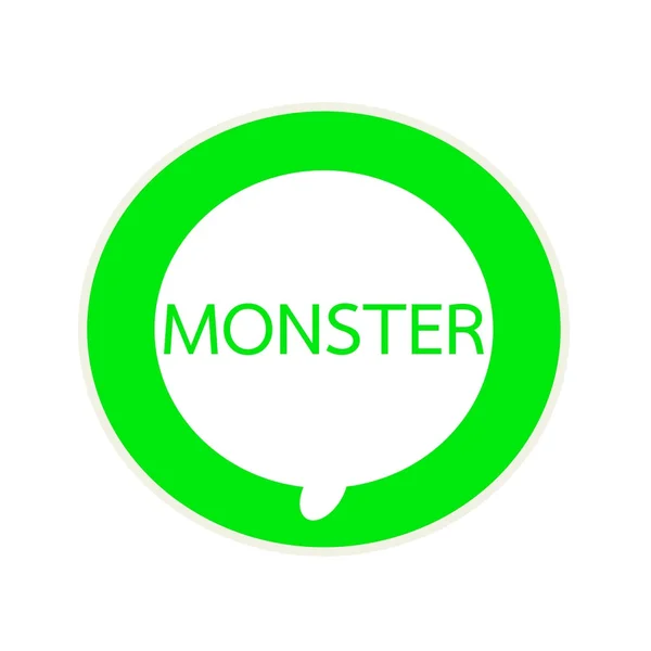 Monster grön formuleringen om cirkulära vita pratbubblan — Stockfoto