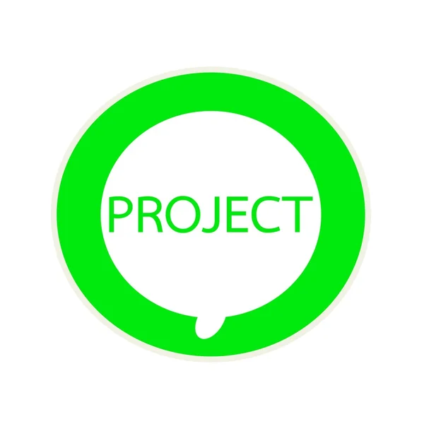 Projektet grön formuleringen om cirkulära vita pratbubbla — Stockfoto