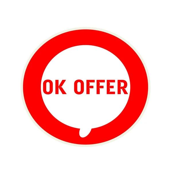 OK OFFER red wording on Circular white speech bubble — Stock Photo, Image