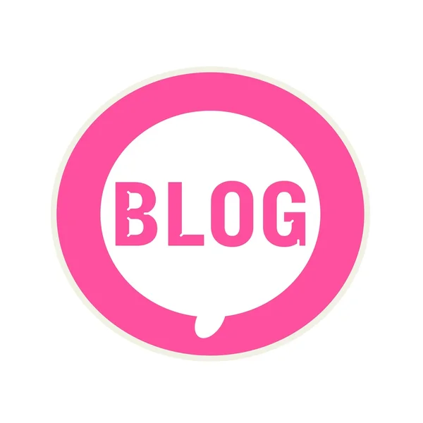 Blog rosa formulação sobre bolha discurso branco circular — Fotografia de Stock