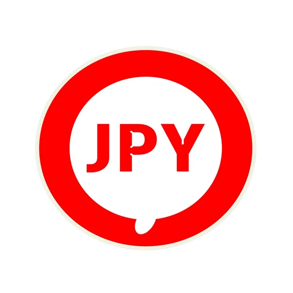 JPY vermelho formulação na bolha de fala branca circular — Fotografia de Stock