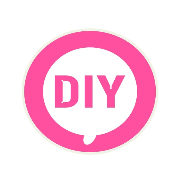Diy pink wording on Circular white speech bubble — Stock Photo, Image